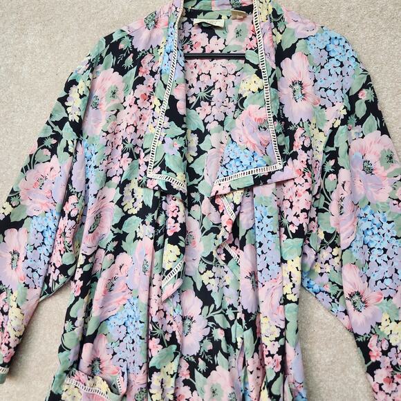 Vintage Gold Label 🏷 Victoria's Secret Floral Spring Robe Size Small - Picture 4 of 8